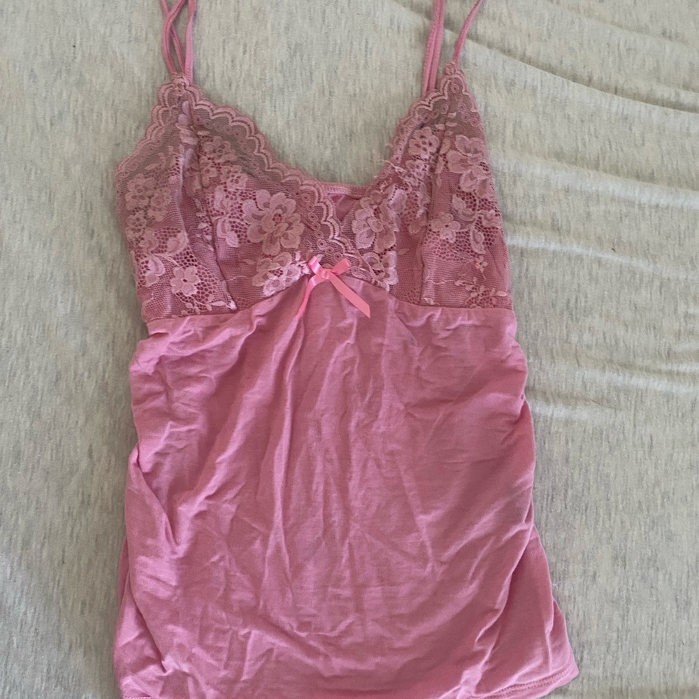 Pink Lace Camisole Top